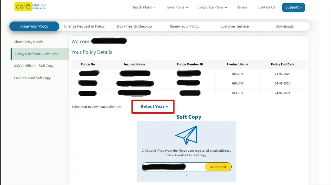 Select Policy Year Policy Year